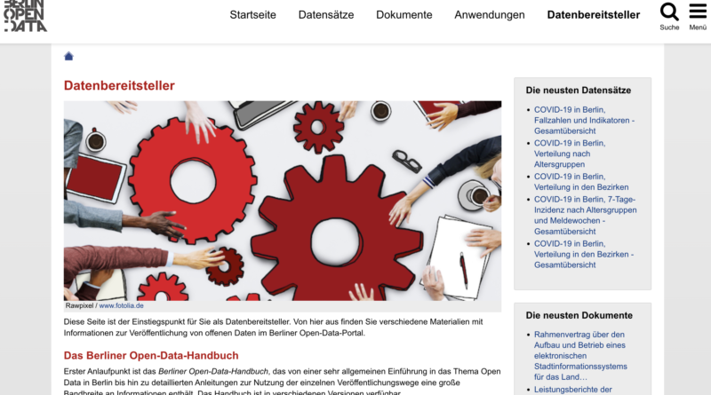 Screenshot des Open Data Portals Berlin.